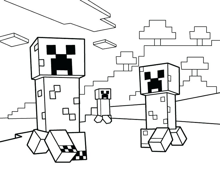 736x568 Coloring Pages For Minecraft A Printable Monster Coloring Page