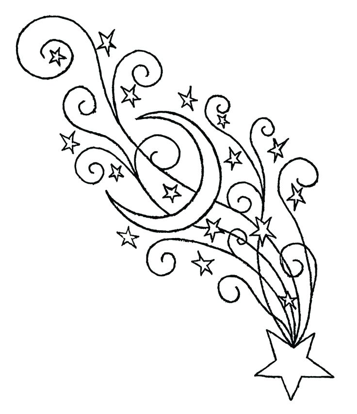 736x852 Outstanding Shooting Stars Coloring Pages Shooting Star Coloring