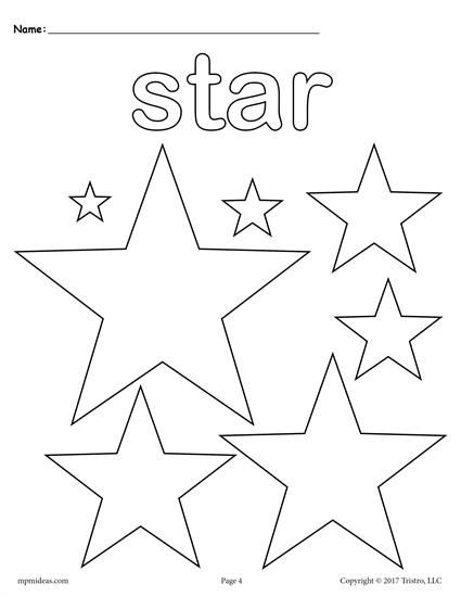 Star Coloring Pages For Preschoolers