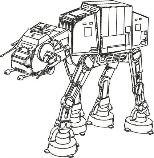 500x514 Star Wars Walker Free Coloring Page Adults, Kids, Movies, Star