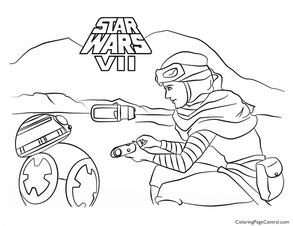 1024x791 Star Wars Rey And Bb 8 Coloring Page Coloring Page Central