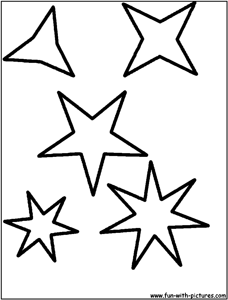 800x1050 Various Stars Shapes Coloring Page