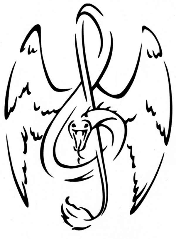 600x811 Treble Clef As Snake Tattoo Coloring Page Color Luna