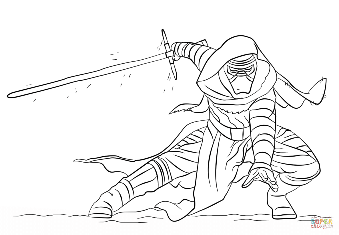 1186x824 Kylo Ren Coloring Page Free Printable Pages Fine Star Wars