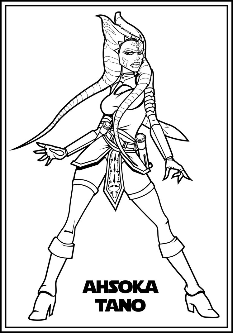 748x1069 Ahsoka And Anakin Star Wars Coloring Pages Printable In Funny Page