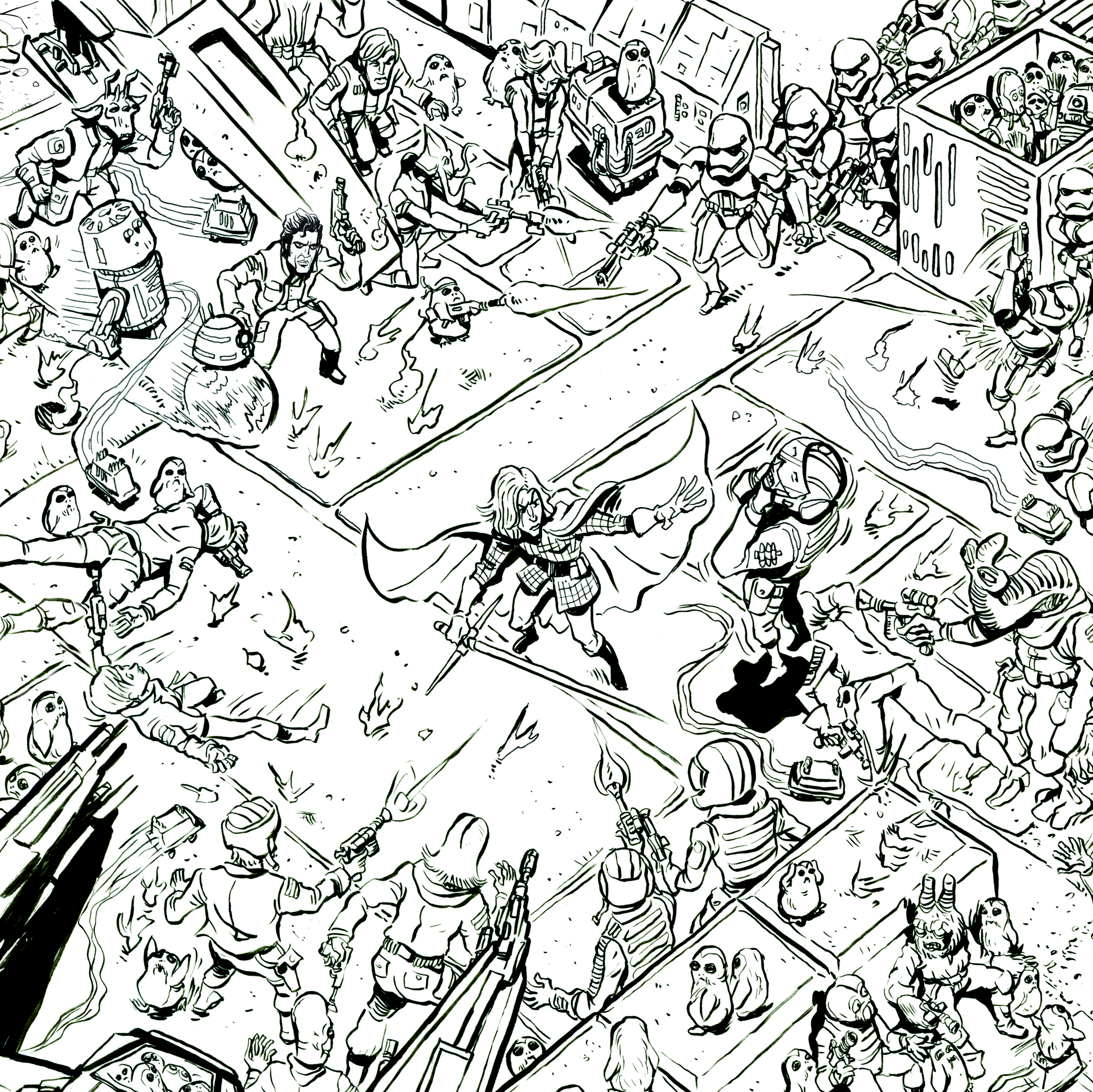 2500x2499 Star Wars Coloring Pages To Print The Force Awakens Spoilers Luke