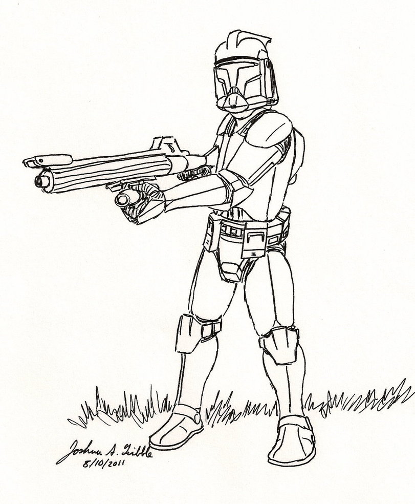 811x984 Star Wars Clone Trooper Coloring Page 3 On Pages