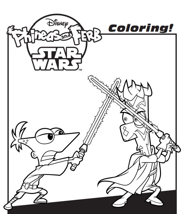 589x690 Phineas And Ferb Star Wars Coloring Pages