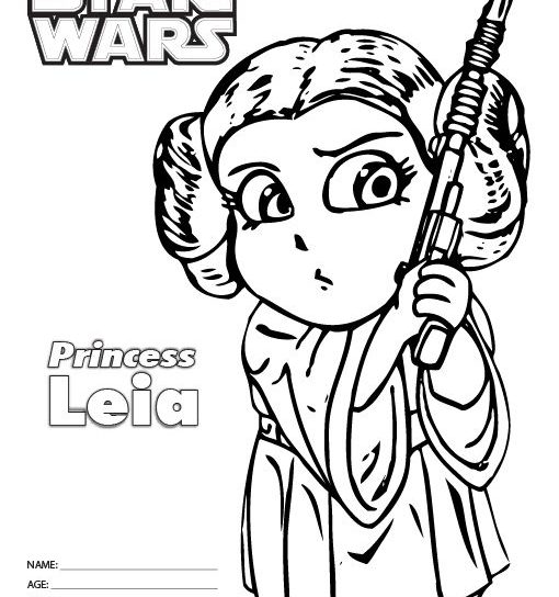 510x544 Princess Leia And Luke Coloring Pages For Adults Free From Star