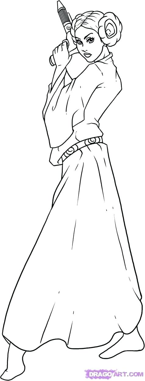 476x1245 Princess Leia Coloring Pages Princess Star Wars Coloring Princess