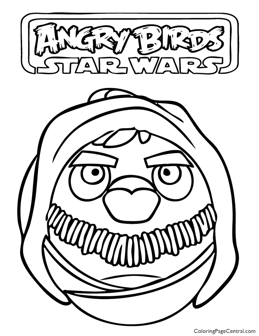 850x1100 Angry Birds Star Wars Obi Wan Kenobi 01 Coloring Page Coloring