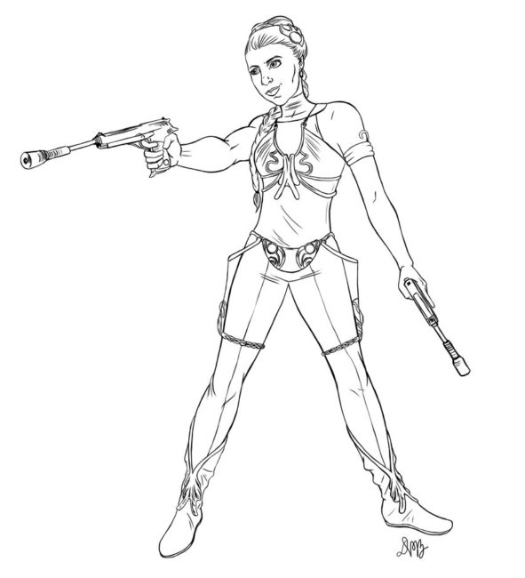 591x650 Princess Leia Star Wars Coloring Pages 7 Nice Coloring Pages