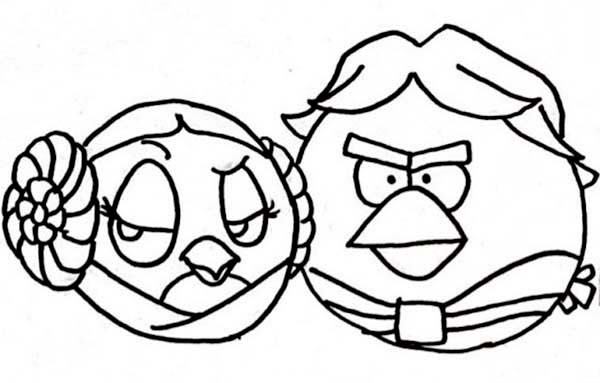 600x383 Angry Birds Star Wars Couple Princess Leia And Han Solo Coloring