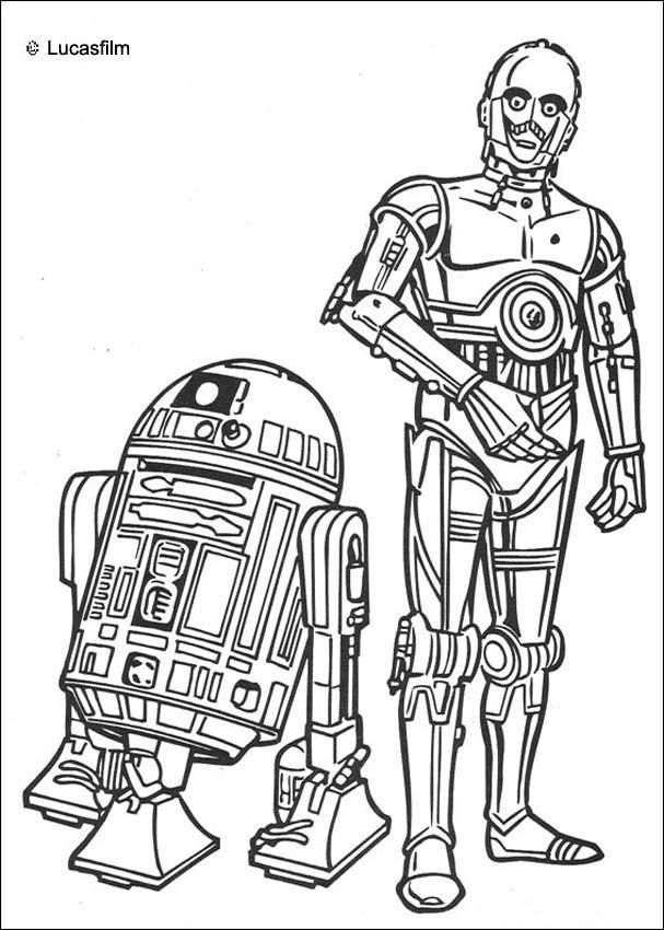 607x850 R2 D2 And C 3po Coloring Page. More Star Wars And Droid Coloring