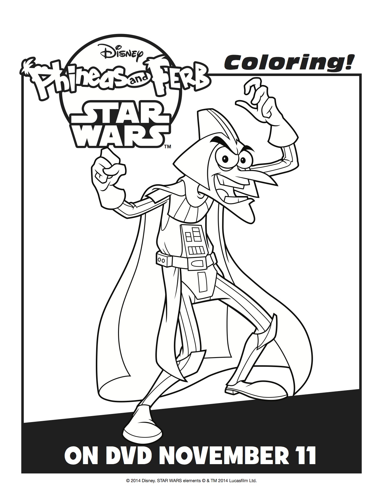 1275x1650 Excellent Phineas And Ferb Star Wars Coloring