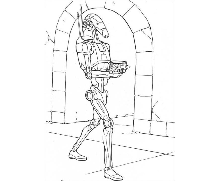 870x722 Print Star Wars Coloring Pages Battle Droid Or Download Star Wars