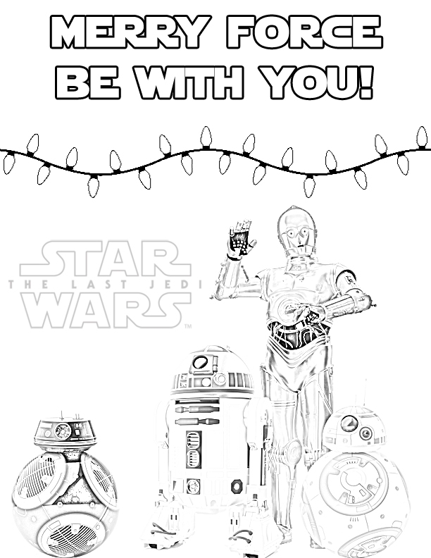612x792 Star Wars Christmas Coloring Pages Free