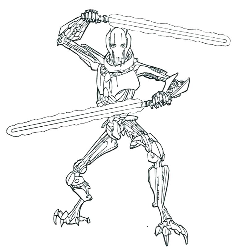 754x803 Star Wars Super Battle Droid Coloring Pages