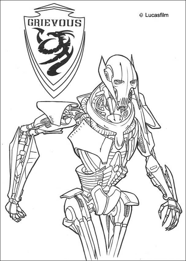 607x850 General Grievous Coloring Page General Grievous