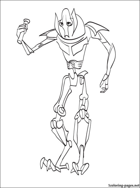 560x750 Star Wars General Grievous Printable Page Coloring Pages