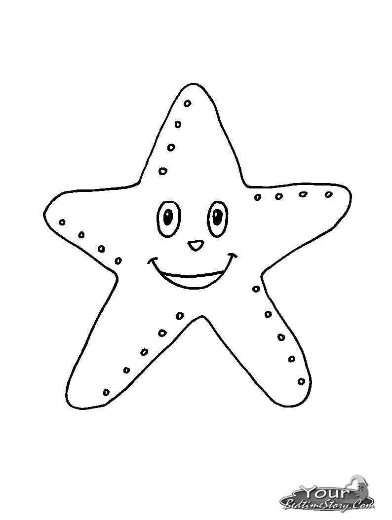 794x1054 Drawn Starfish Coloring Page