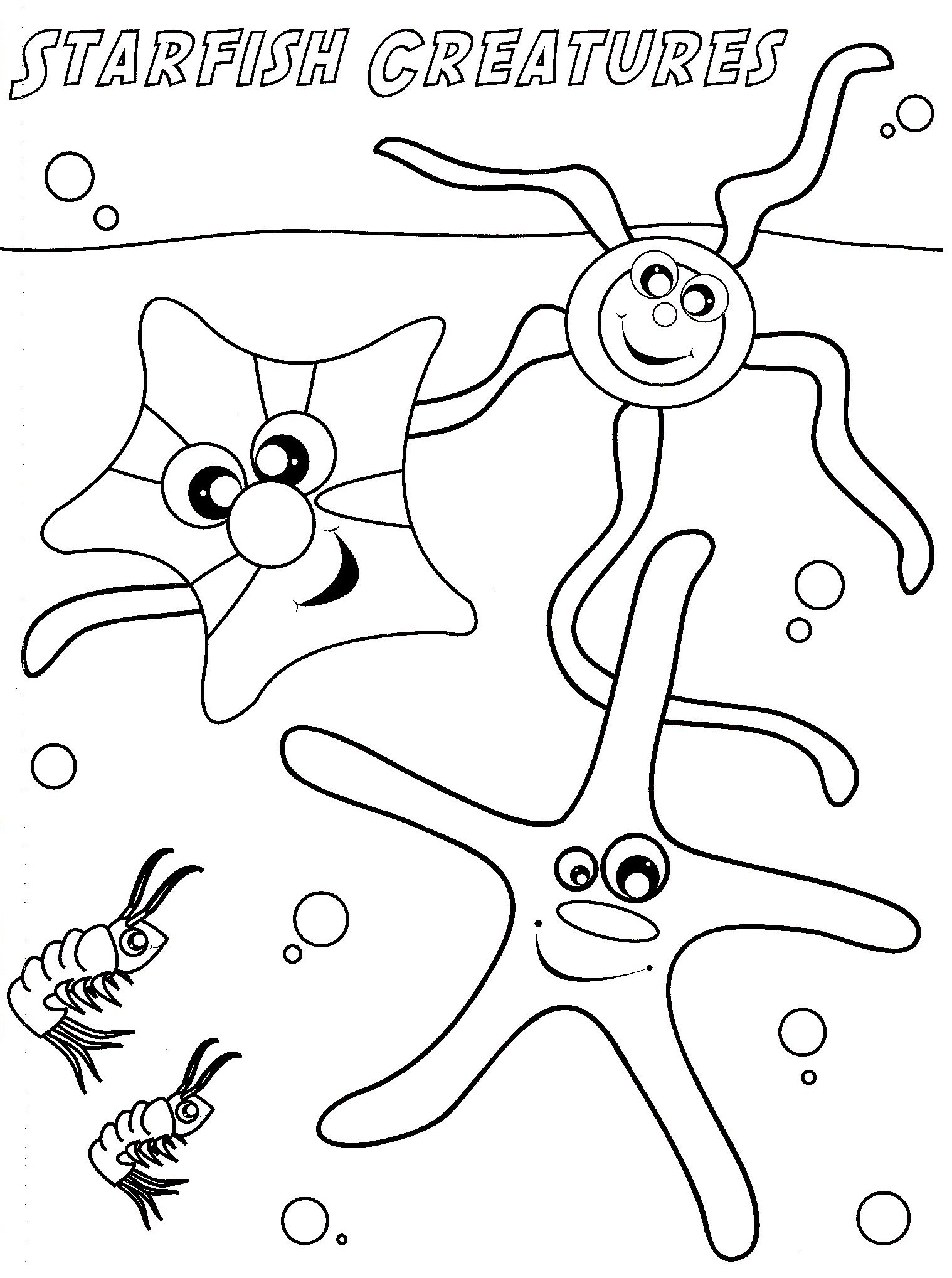 1518x2037 Starfish Coloring Page