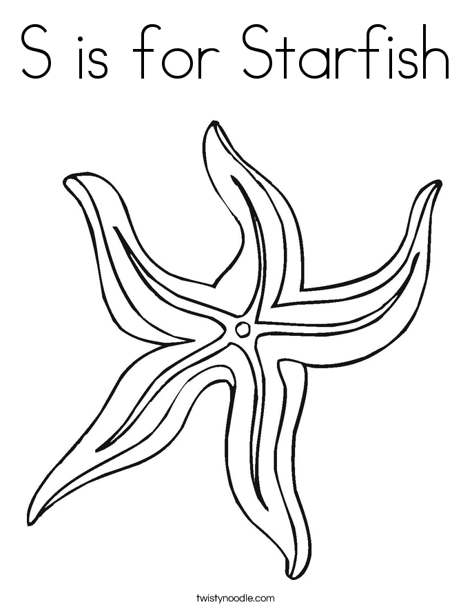 685x886 S Is For Starfish Coloring Page