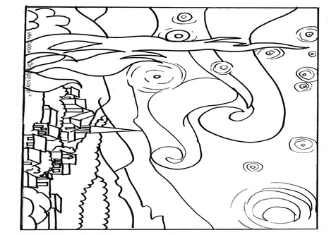 476x333 Starry Night Coloring Page Image Clipart Images