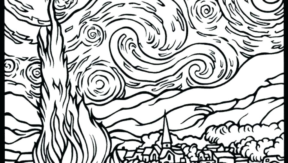 960x544 Elegant Starry Night Coloring Page New 5397 With Regard To Plans
