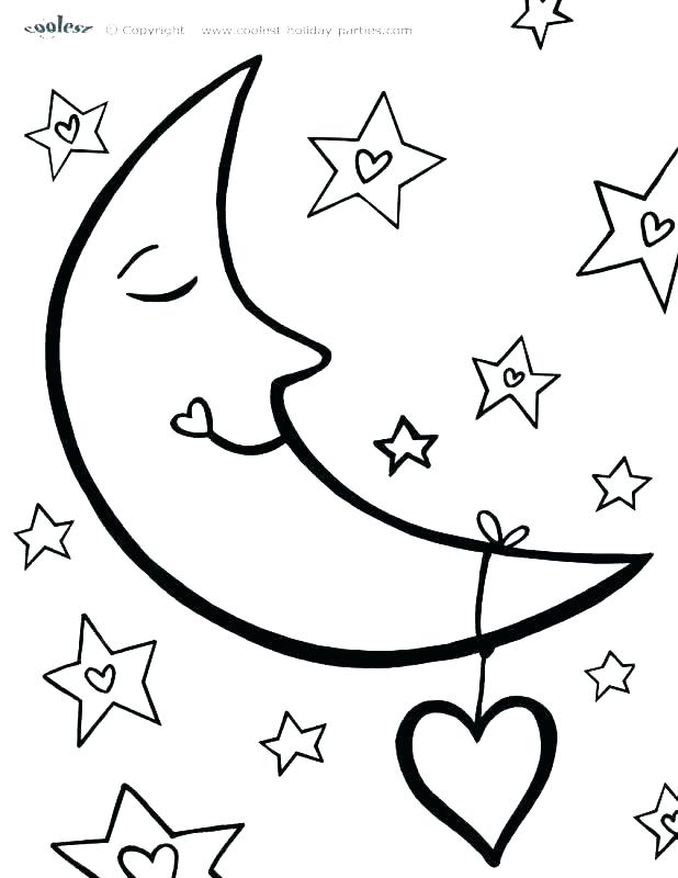 618x800 Free Printable Moon And Stars Coloring Pages