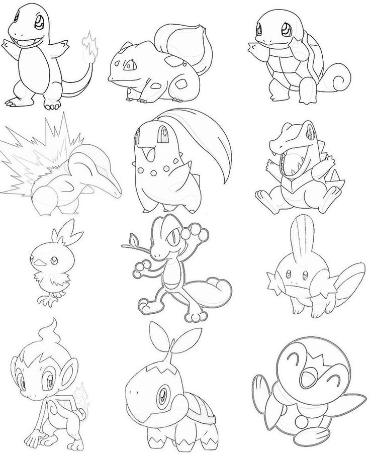 Starter Pokemon Coloring Pages
