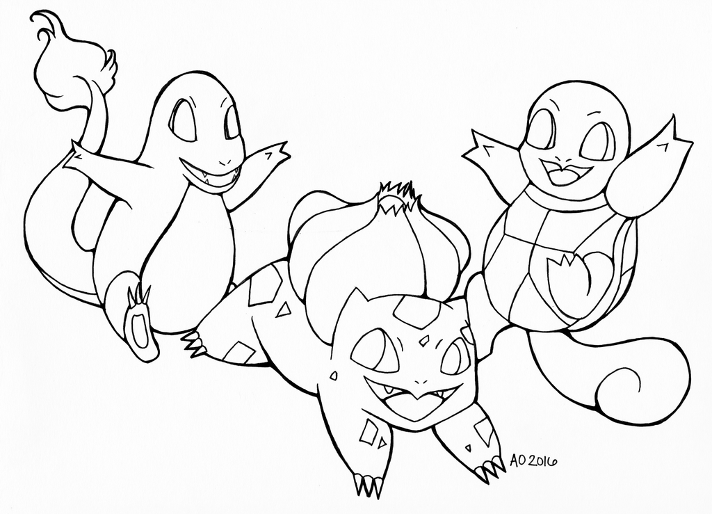1024x739 Pokemon Gen 1 Starters Coloring Page By Pristinepanda
