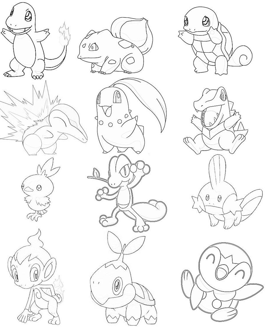 900x1105 Starter Pokemon Coloring Pages Acpra Ripping Wagashiya