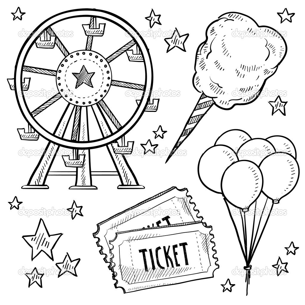 1024x1024 Carnival Coloring Sheets 1635 For County Fair Pages