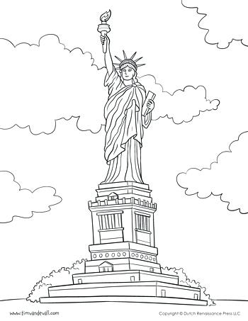 350x453 Statue Of Liberty Coloring Pages To Print Printable Coloring Page