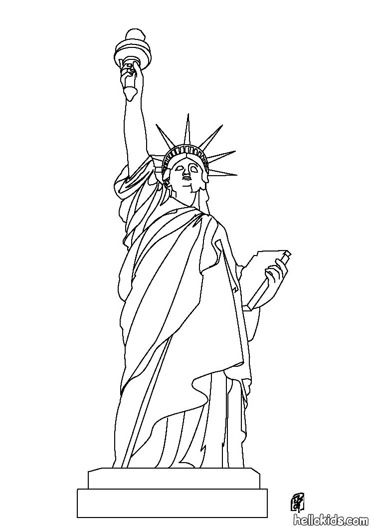 750x1060 Statue Of Liberty Coloring Pages Hellokids Statue Of Liberty