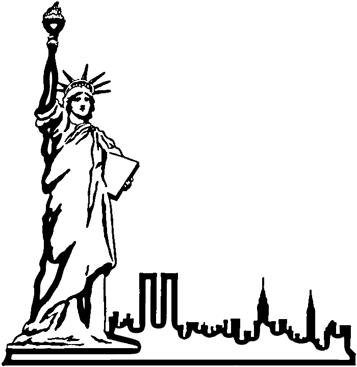 700x720 Drawn Statue Of Liberty Outline