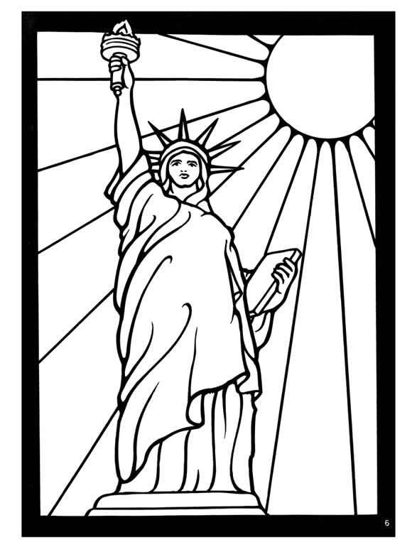587x770 Kleurplaat Vrijheidsbeeld Amerika New York Statue Of Liberty