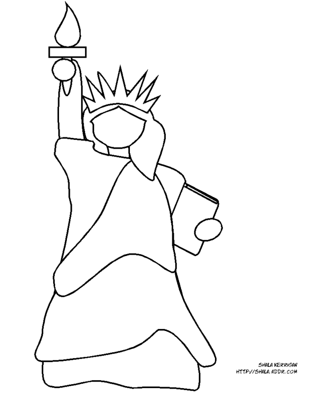 Statue Of Liberty Coloring Pages For Kindergarten
