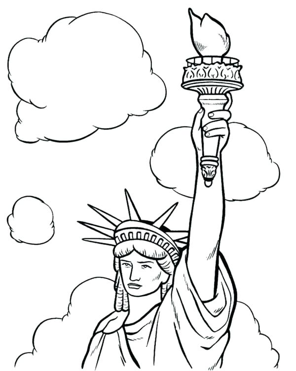 600x753 Statue Of Liberty Coloring Pages To Print 4 Page Free