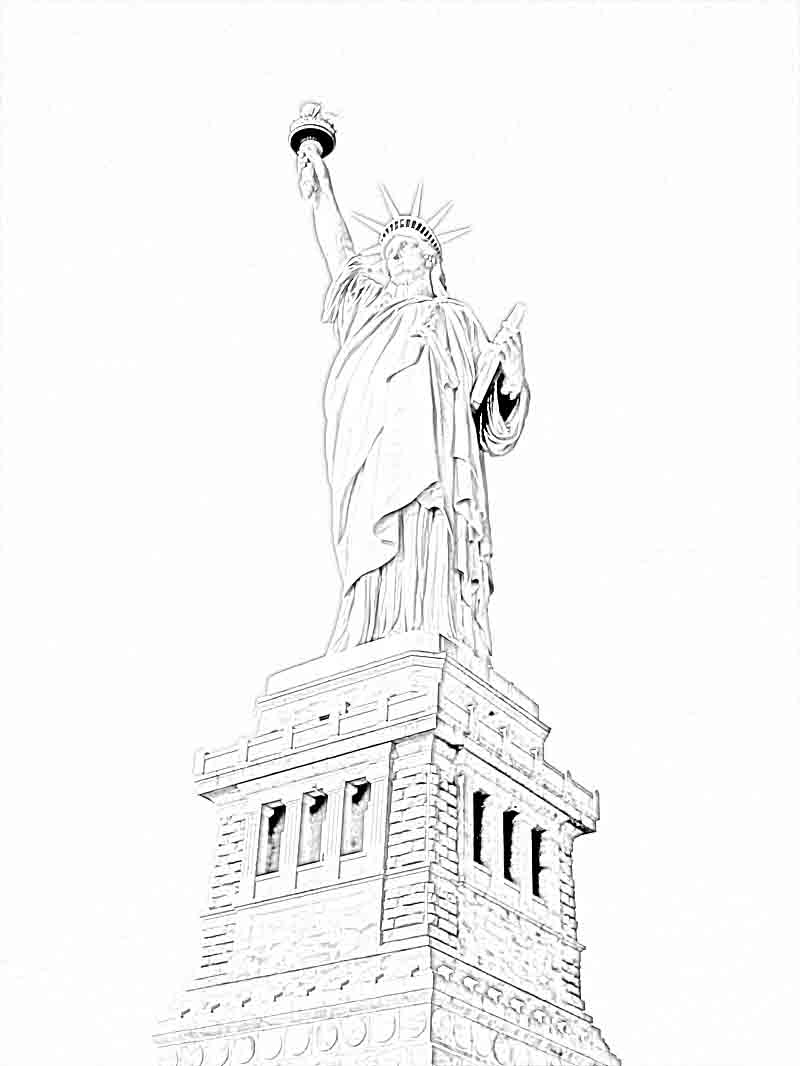 800x1066 Edge Coloring Pages Of The Statue Liberty Page