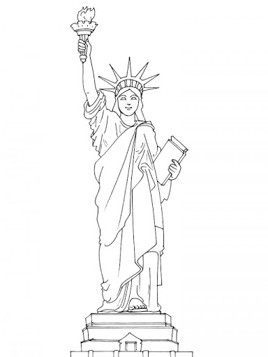 384x512 Free Statue Of Liberty Coloring Pages For Kids 2
