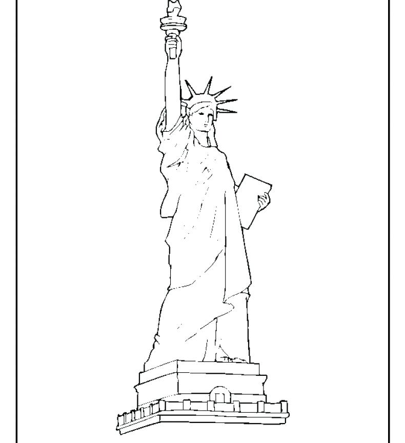 790x864 Statue Of Liberty Color Page Collection Of Landmarks Around