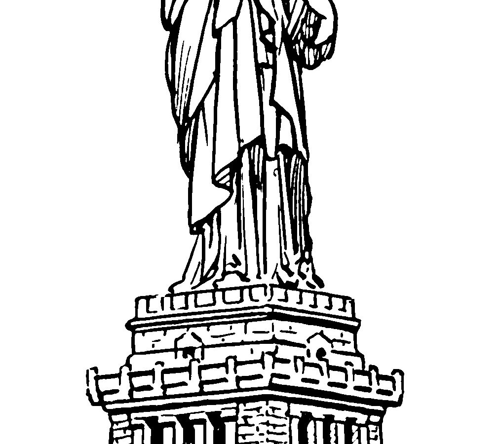 1013x900 Statue Of Liberty Ringing In New Year Coloring Page Free Pages