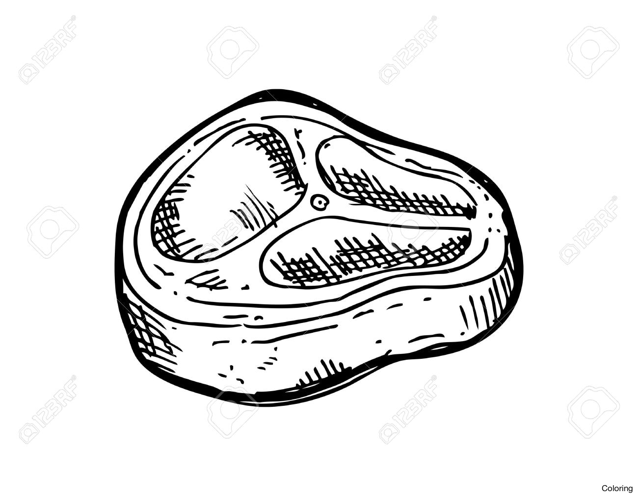 1300x1012 Latest Steak Coloring Page Tenderloin Stock Ve