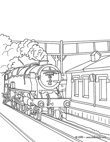364x470 Old Steam Train Getting In The Train Station Coloring Pages