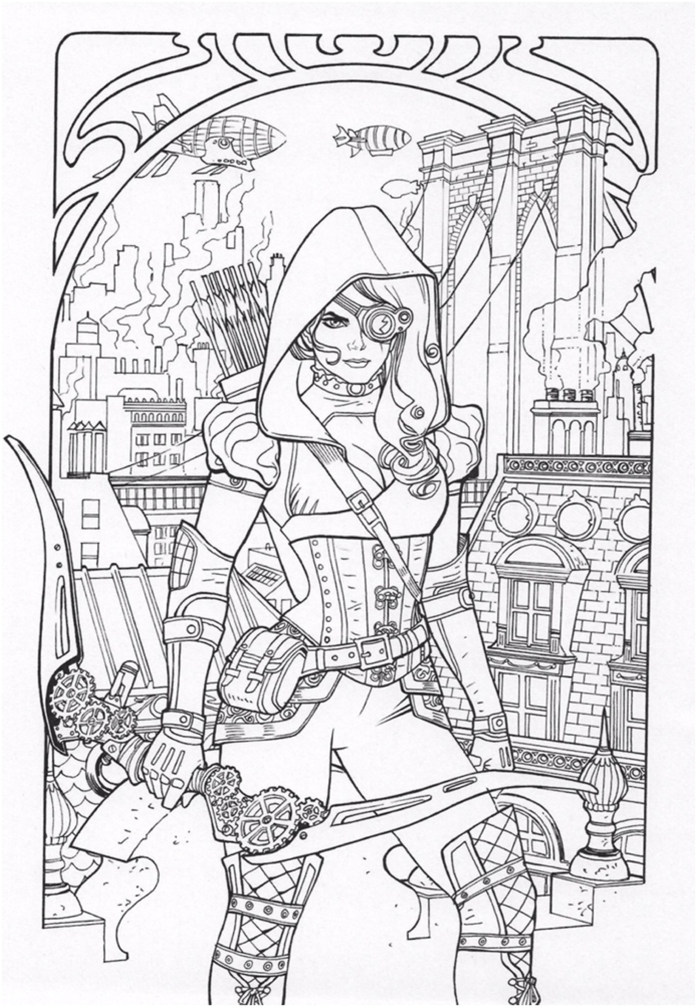 1418x2048 Free Steampunk Fantasy And Mythology Coloring Books For Kids Fair