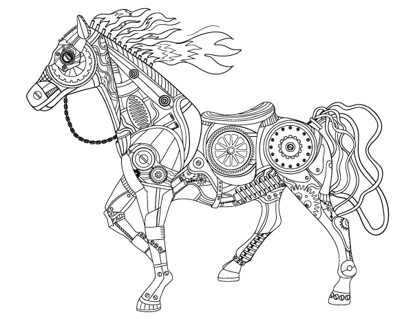 600x464 Horse Adult Coloring Page