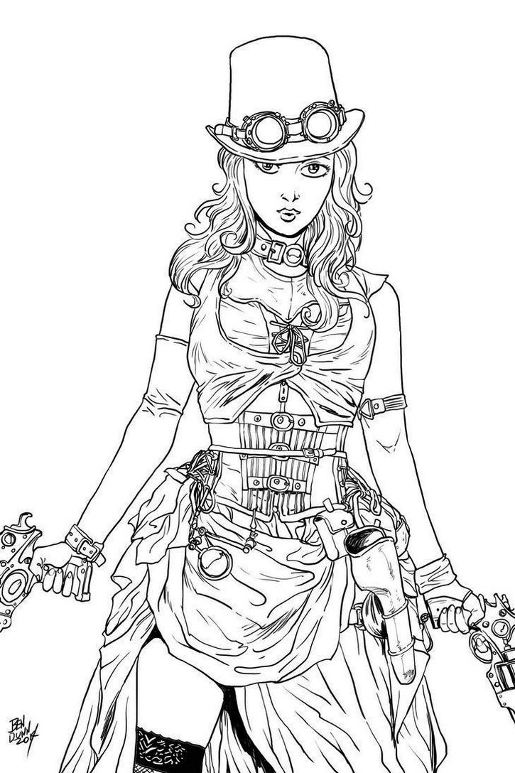 725x1088 Printable Steampunk Coloring Pages