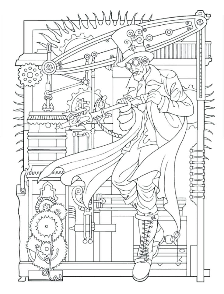 736x965 Steampunk Coloring Book Lady Steampunk Coloring Book Steampunk